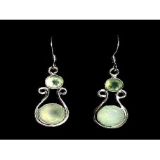 Bijoux indiens - Boucles d'Oreilles indiennes Quartz vert Bijoux indiens - Boucles d'Oreilles indiennes Quartz vert